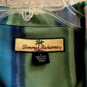 Tommy Bahama Teal and Navy Silk Shirt